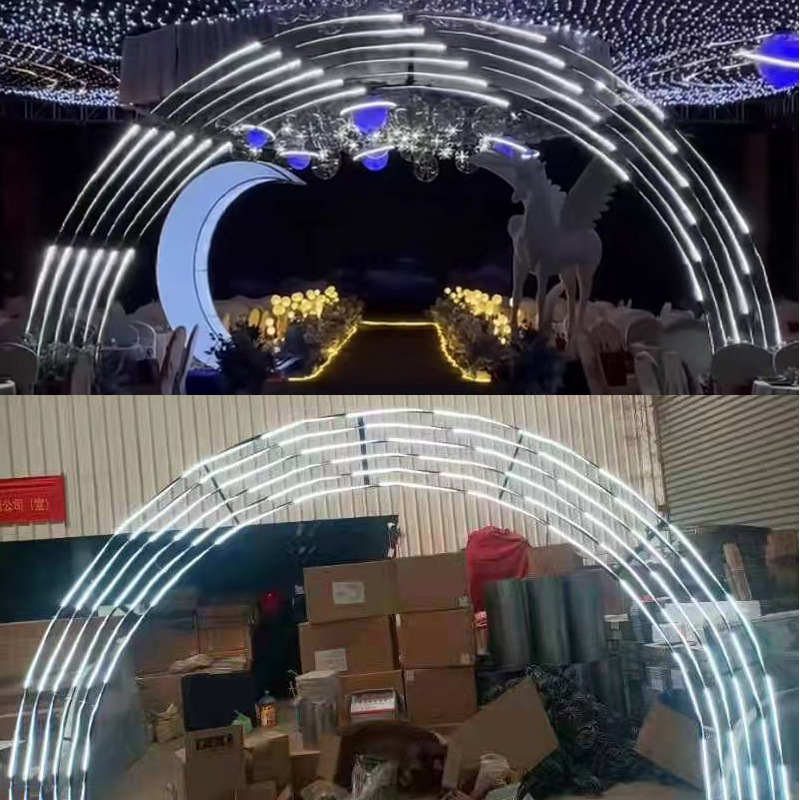 New Design Decorative Led Light Tunnel Wedding Backdrop Arch For Decoration