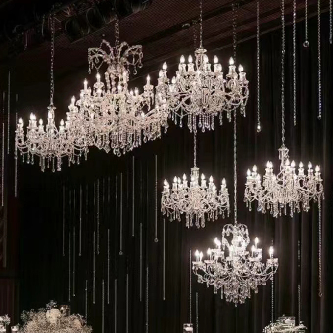 High quality european hotel project gold Crystal chandelier living room wedding pendant lights Christmas chandelier