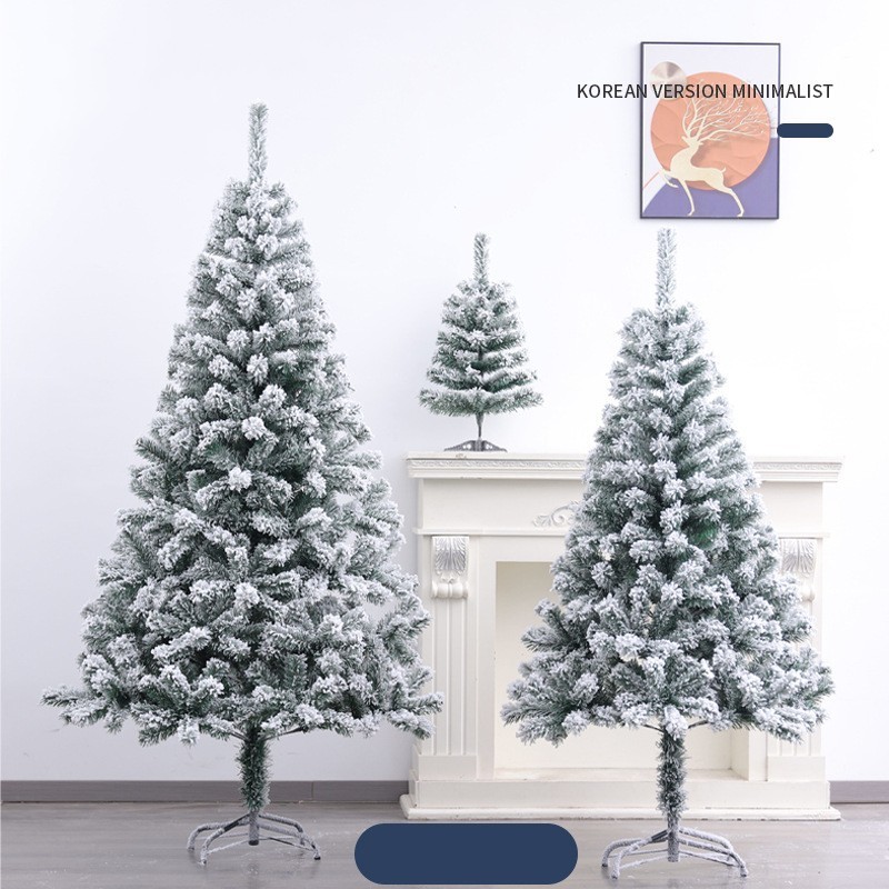 45cm-4m Giant Outdoor & Indoor Artificial Flocked Christmas Tree for Christmas Decorations