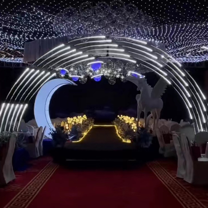 New Design Decorative Led Light Tunnel Wedding Backdrop Arch For Decoration