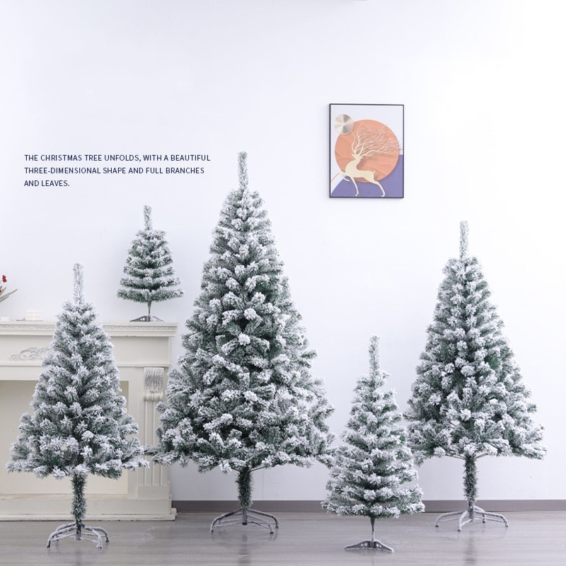 45cm-4m Giant Outdoor & Indoor Artificial Flocked Christmas Tree for Christmas Decorations