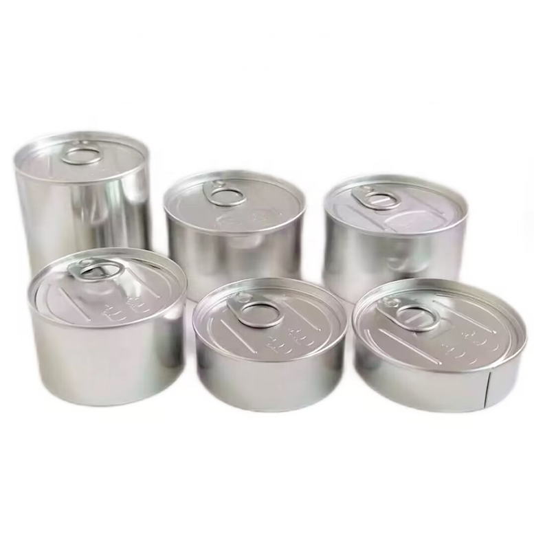 Wholesale Round Metal Ring Pull Tab Press Tin Can Candy Cookies Box Dry Herb Tin with Easy Open Lid