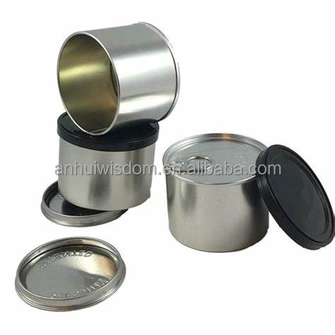 Wholesale Round Metal Ring Pull Tab Press Tin Can Candy Cookies Box Dry Herb Tin with Easy Open Lid