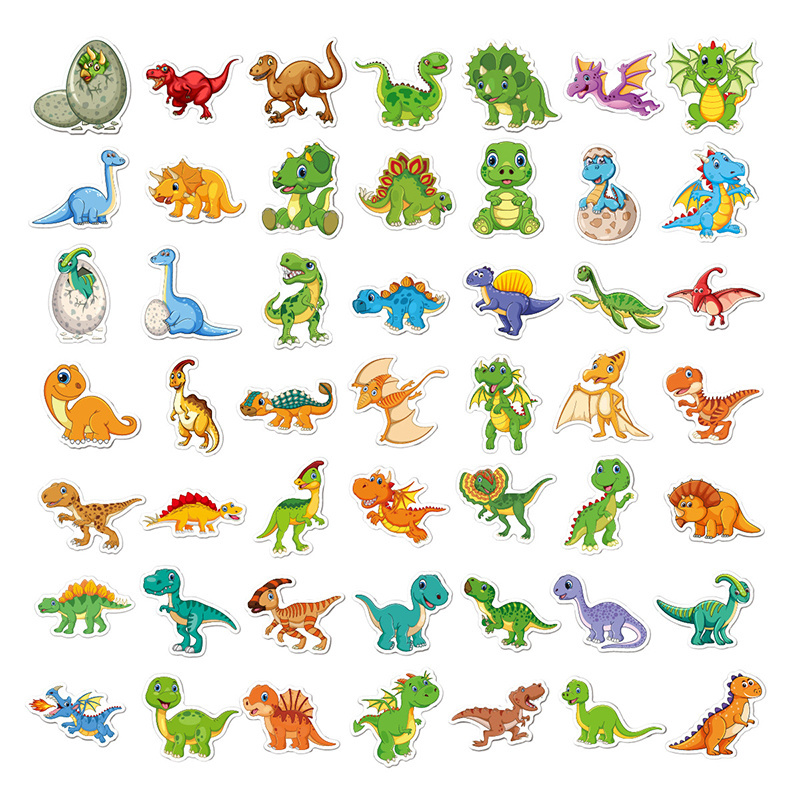 Factory Outlet Die Cut Packing Logo Sticker Custom Waterproof Anime Vinyl Dinosaur Sticker