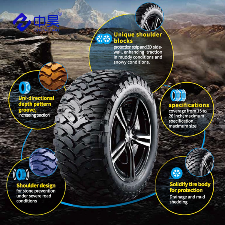 China High Quality M/t Tyre 31x10.50r15lt Lt225/245/265/285/305/315/75r16 Suv Comforser Cf3000 Cross Country Mud Snow Tyre