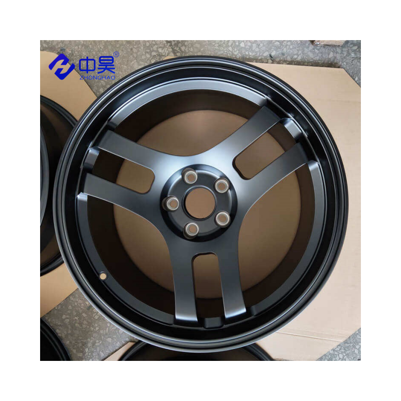 Wholesale Custom Matte Black Car Rims 5x114.3 5x100 3 Spoke Wheels 18 17