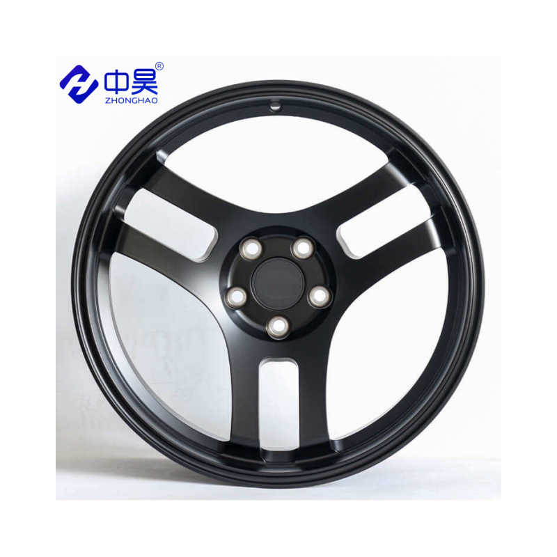 Wholesale Custom Matte Black Car Rims 5x114.3 5x100 3 Spoke Wheels 18 17