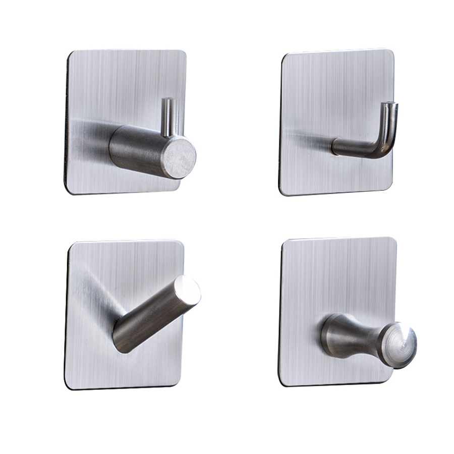 Robe Hooks Bathroom Metal Adhesive Towel Coat Hanger Wall And Umbrella Hooks Sticky Clothes Hook