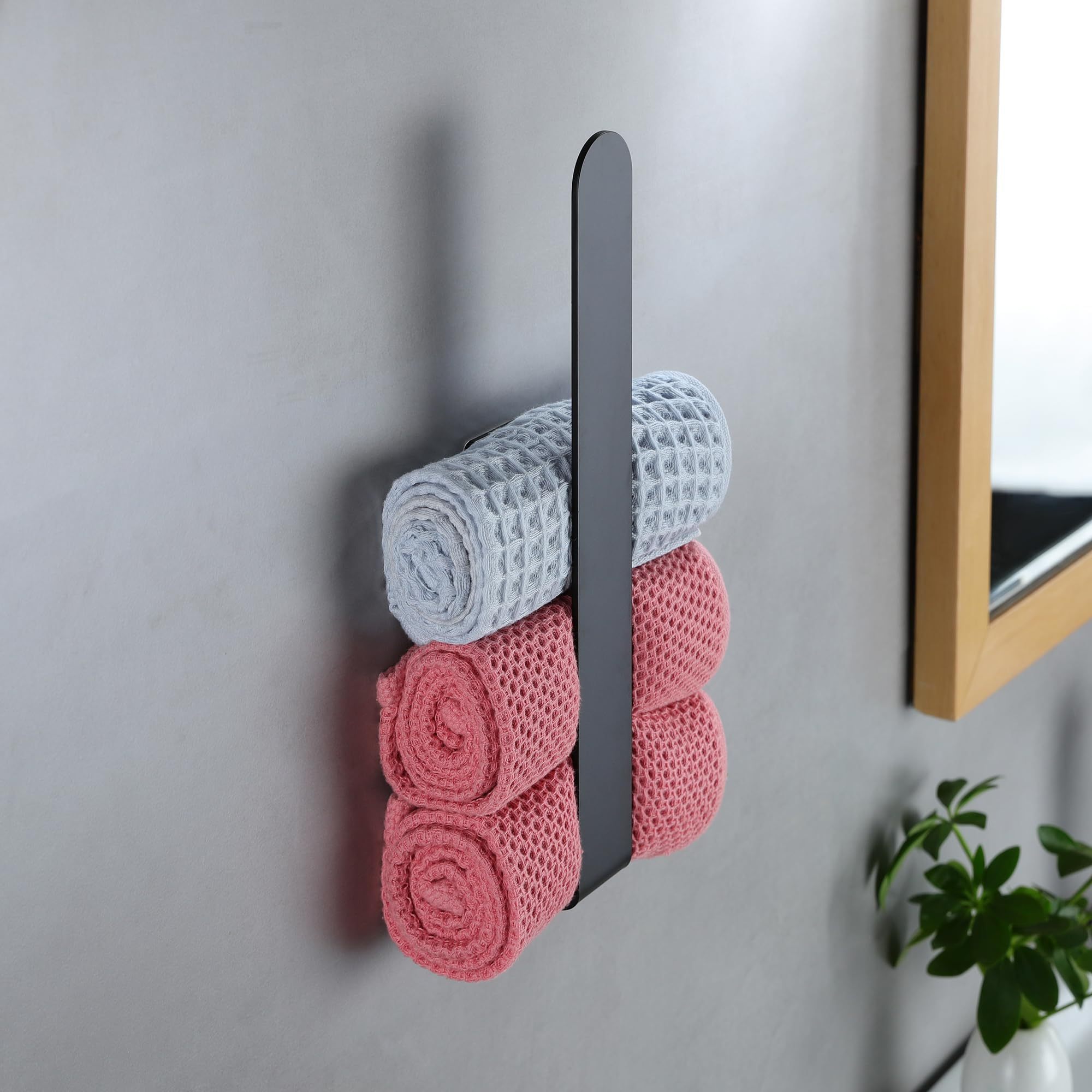 Self Adhesive bathroom accessories towel rack 304 Stainless Steel Brushed Wall-hanging Type Single Plate Towel Rack