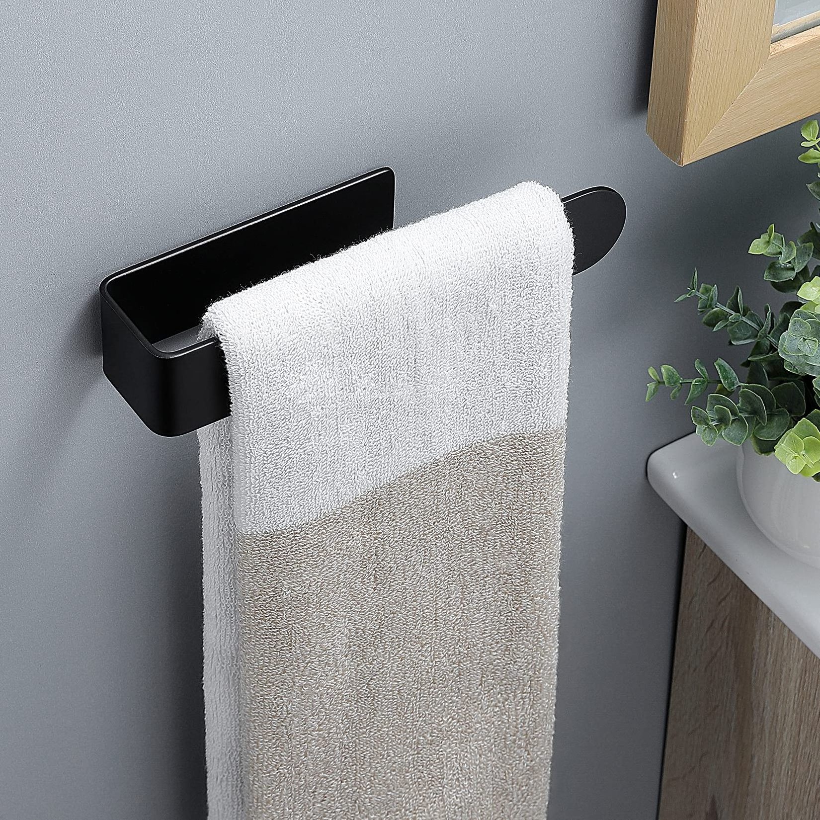 Self Adhesive bathroom accessories towel rack 304 Stainless Steel Brushed Wall-hanging Type Single Plate Towel Rack