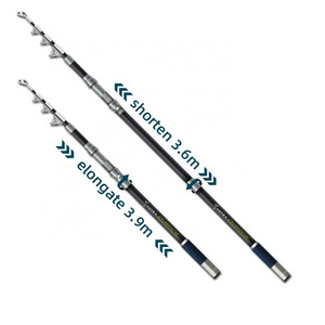 ANICCOM Telescopic Surf fishing rod 3.6m-3.9m Carbon Super Hard long throlling casting rod sea boat fishing rod