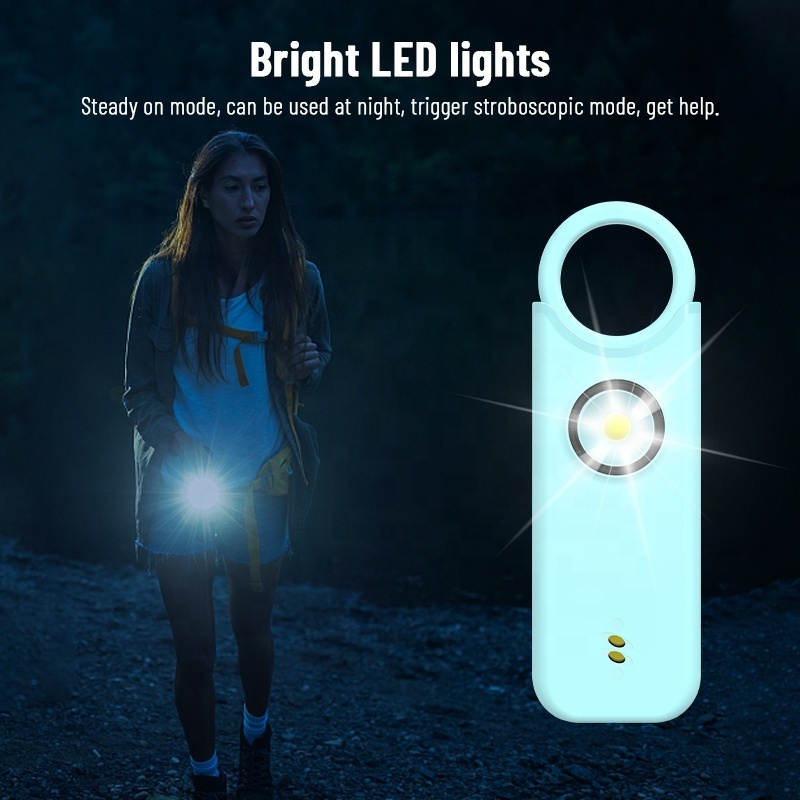 135Db Siren Song Led Portable Emergency Sos Security Personal Alarm  Self Defense Alarm Flashlight Keychain For Women Children E