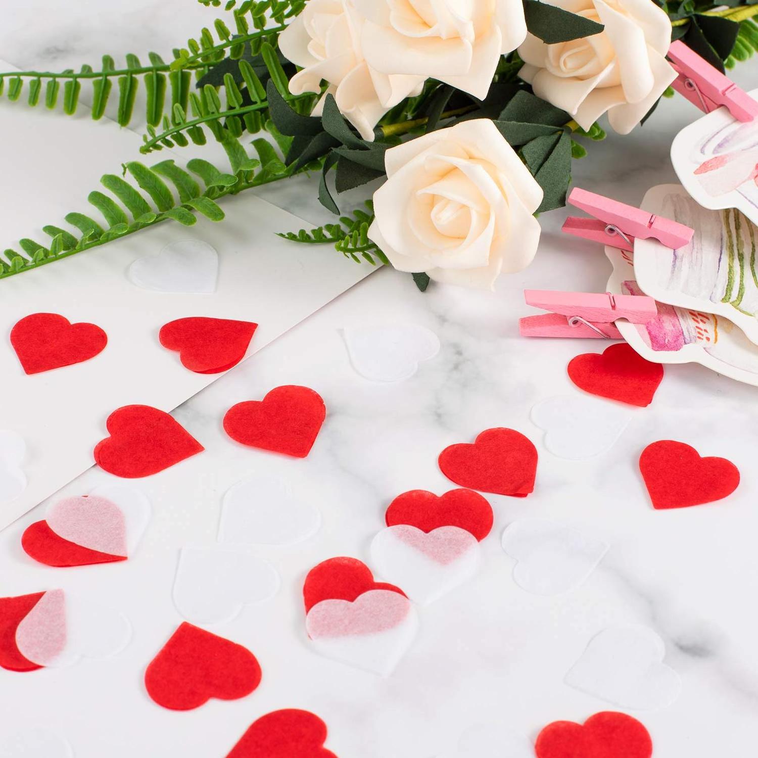 Wholesale bulk packaging sweet tissue paper heart shape confetti white pink paper tissue paper confetti for night club