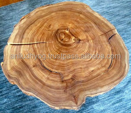 Natural Live Edge Round Slab Side Table / Coffee Table With hair pin metal legs