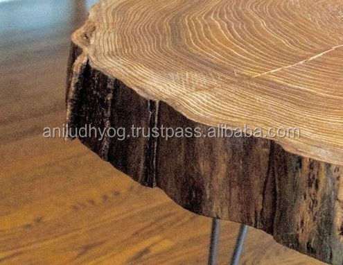 Natural Live Edge Round Slab Side Table / Coffee Table With hair pin metal legs