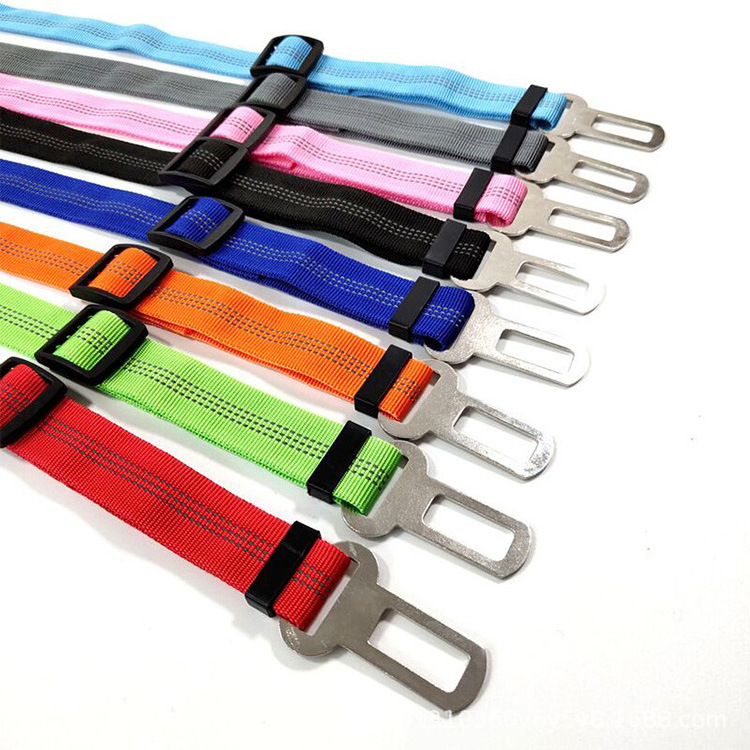 Adjustable Pet Car Seat Belt Nylon Lead Dog Leash Backseat Safety Belt OEM Custom Designer Dog Harness Collar Pet Accessories