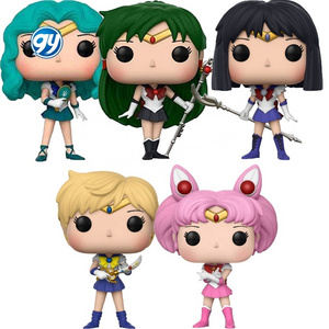 10cm Figuras de Pop Neptune #298 Sailor Moon Chibi #295  #89 Miku #945 Urauns #297 Saturn #299 Pluto #296 Model Toy