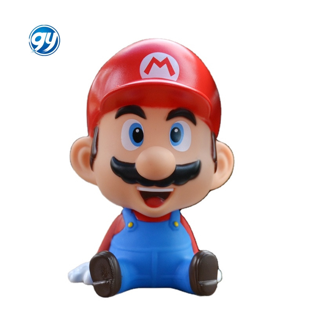 Cartoon Mario Head Shaking Figure Luigi Bobble Head Figure Doll Mario Bros Bobble-Head Toy Figures For Car Dashboard