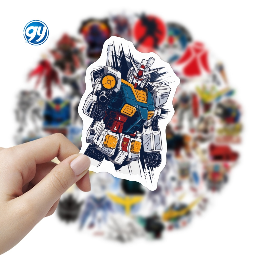 GY 50pc cool anime cartoon Gundam vinyl waterproof graffiti decorative sticker packs for kids car laptop notebook cup wall decal