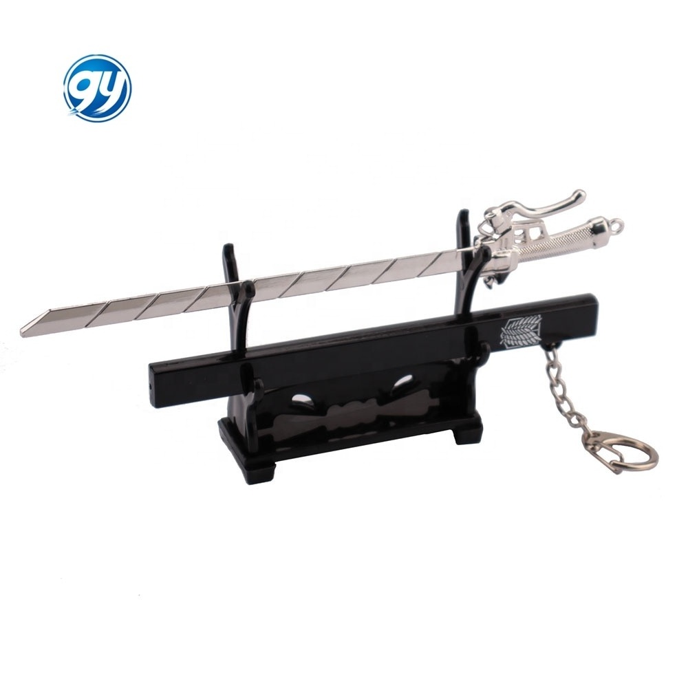 GY 17CM Attack On Titan Scout Regiment Knife anime sword Eren Jaeger Metal Weapon Keychain Comics Cosplay Keyring