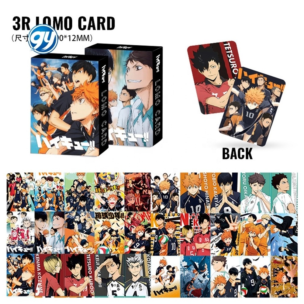 30pc/box Haikyuu!! Double-sided Large Cards LOMO Animation  Boxed HD 3R Photo Card