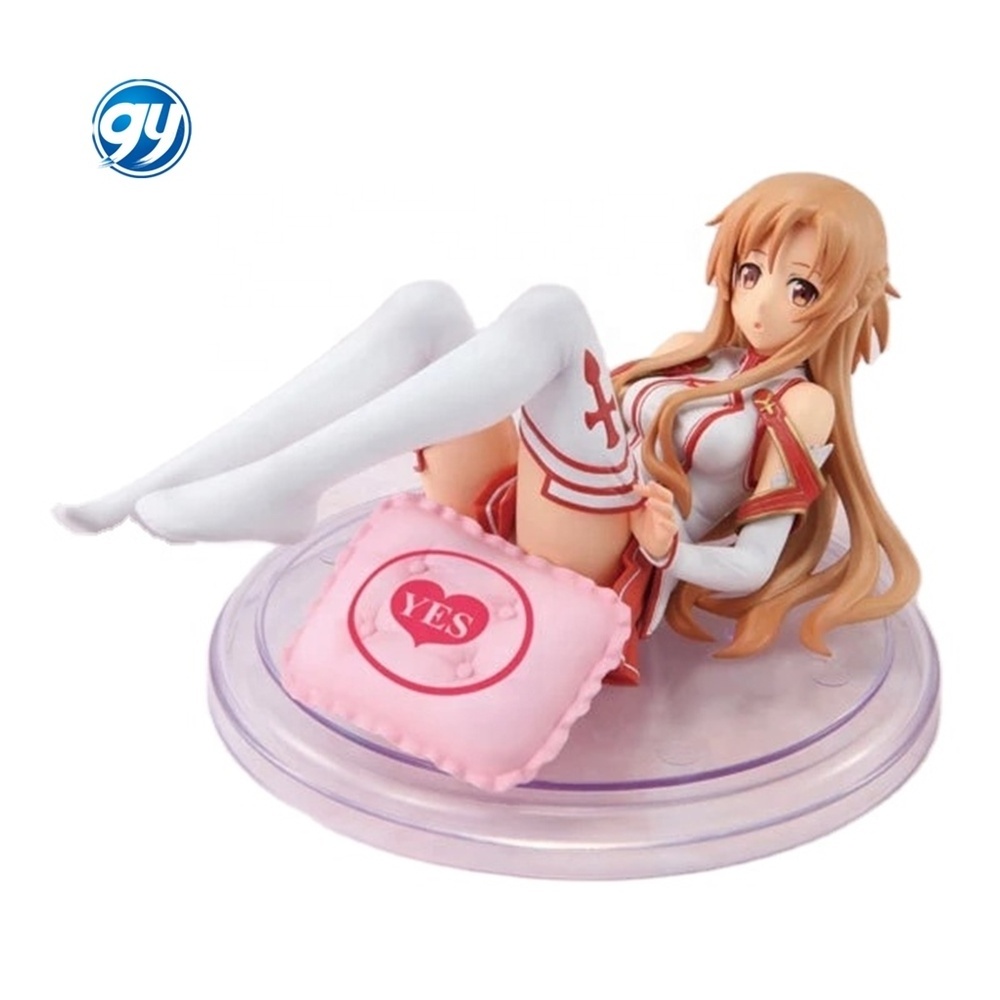 GY 16cm Anime Sword Art Online Yuuki Asuna with Pillow Ver. 1/8 Sexy Girl PVC Action Figure Model Toys Doll