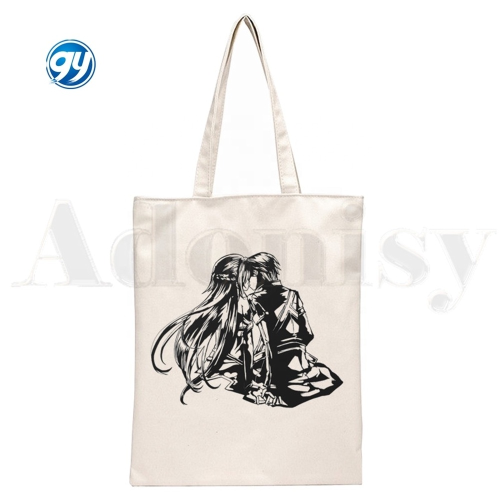 Anime Sword Art Online SAO Kirito Yuuki Asuna Handbags Cloth Canvas Tote Bag Women Eco Reusable Shoulder Shopper Bags Bolsas