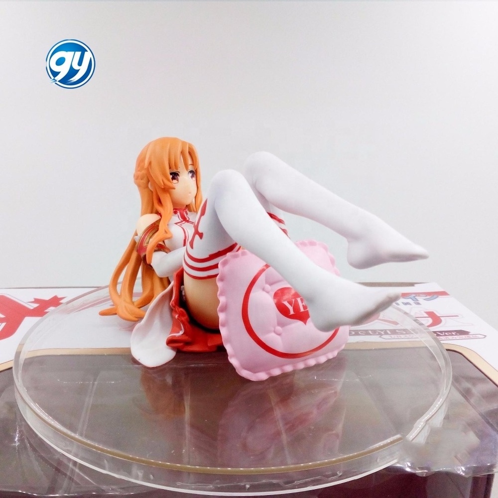 GY 16cm Anime Sword Art Online Yuuki Asuna with Pillow Ver. 1/8 Sexy Girl PVC Action Figure Model Toys Doll