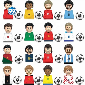 World Famous Football Players Figurine Messi figure ronaldo Neymar Lewandowski Mini Action Building Block Model Toy Kids Gifts