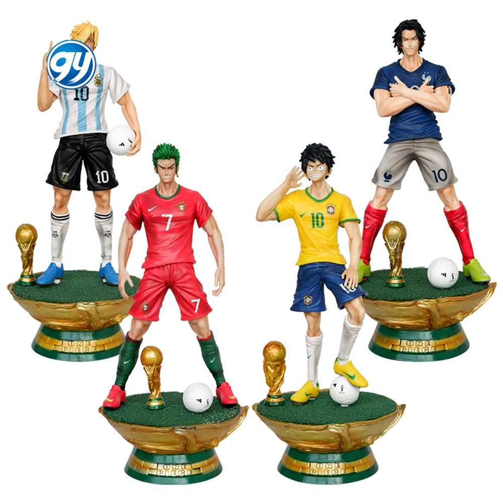 GY Figuras de One Pieced Football GK Sanji cos Messi Roronoa Zoro figure ronaldo Luffy Neymalm Bapei World Cup action figure