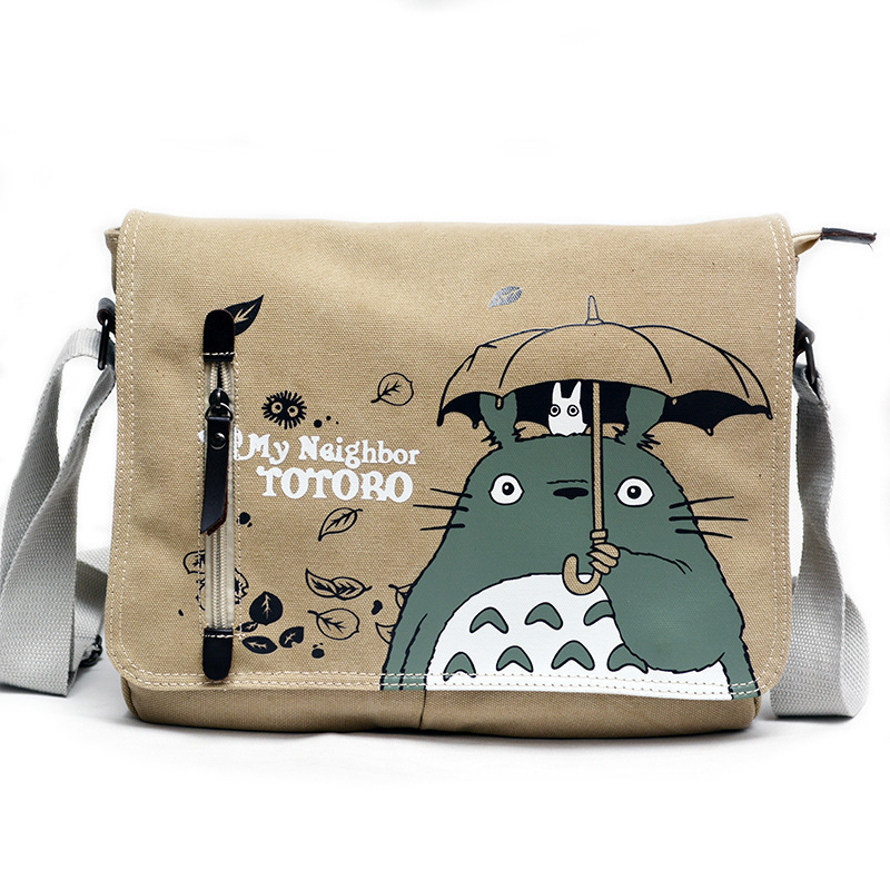 2 Styles high quality Spirited-Away My Neighbor Totoro Anime Backpack Teenagers Student's Single Shoulder Bag 31x26cm