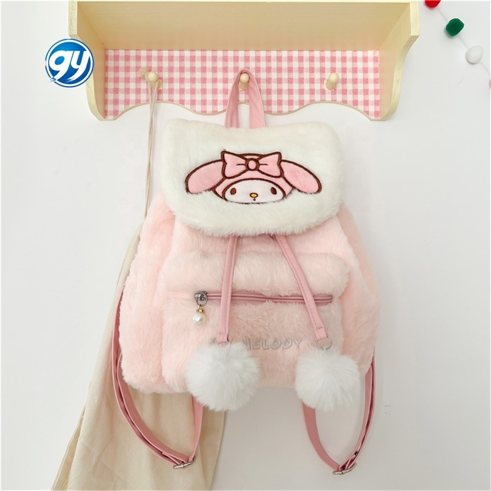 New Designs Cute Messenger Cinnamoroll Melody Kitty Plush Cartoon Backpack Stuffed Shoulder Bags