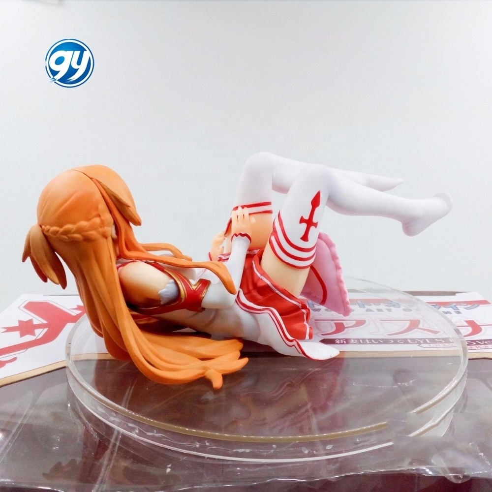 GY 16cm Anime Sword Art Online Yuuki Asuna with Pillow Ver. 1/8 Sexy Girl PVC Action Figure Model Toys Doll