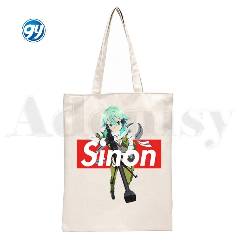 Anime Sword Art Online SAO Kirito Yuuki Asuna Handbags Cloth Canvas Tote Bag Women Eco Reusable Shoulder Shopper Bags Bolsas