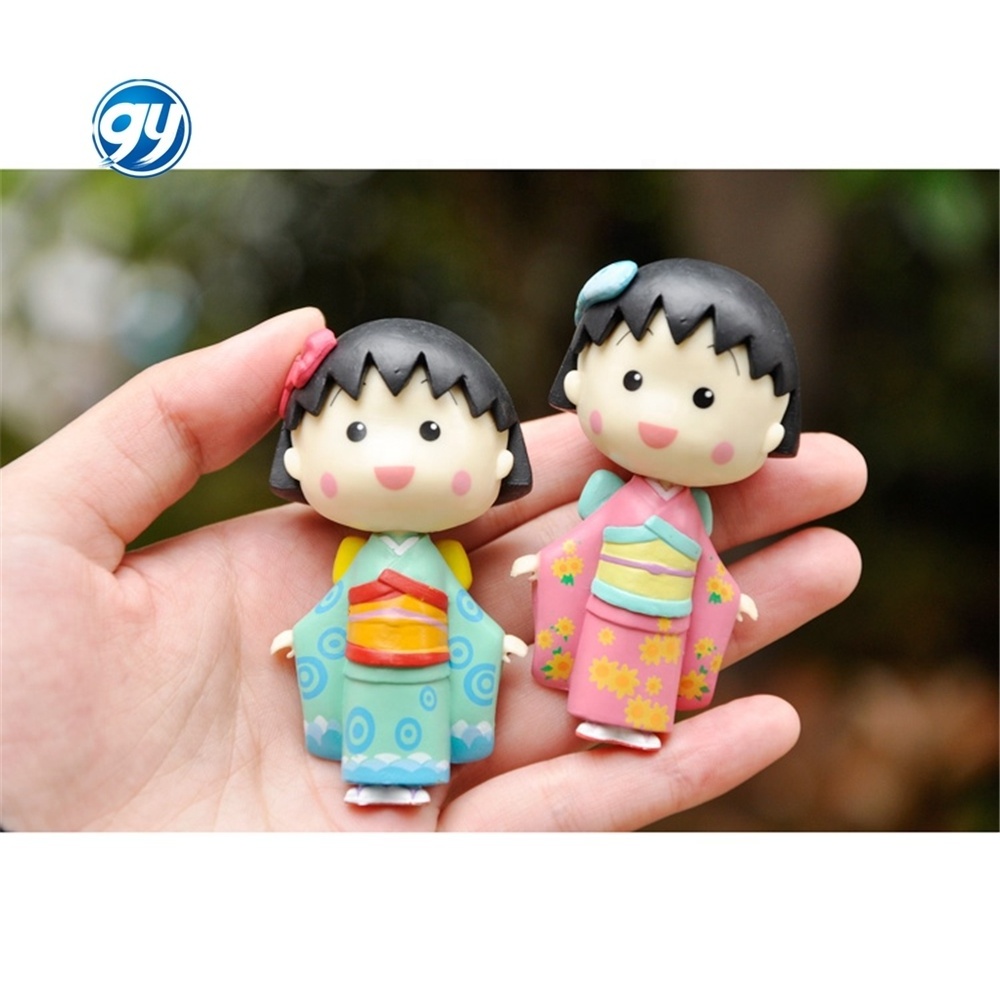 GY 2 Styles 6pcs/set Anime Chibi Maruko Chan Kimono Action Figure Toy Pvc Cake Decorations Model Doll Figures Toys Gifts