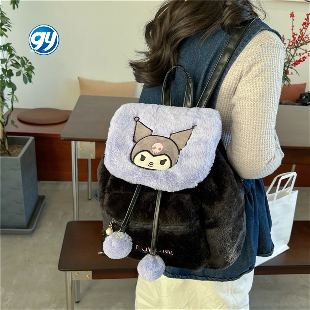 New Designs Cute Messenger Cinnamoroll Melody Kitty Plush Cartoon Backpack Stuffed Shoulder Bags