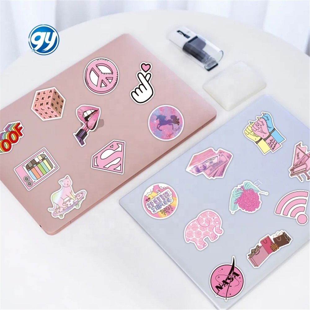 GY Wholesale 50pcs Random Cute Vinyl Packs Custom Pvc Waterproof Die Cut anime kawaii stickers For Laptop Skateboard