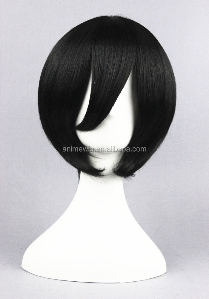 High Quality 35cm Short Black Bobo Axis Powers Aberdeen Wig Synthetic Anime Wig Cosplay Costume Hair Wig For Party