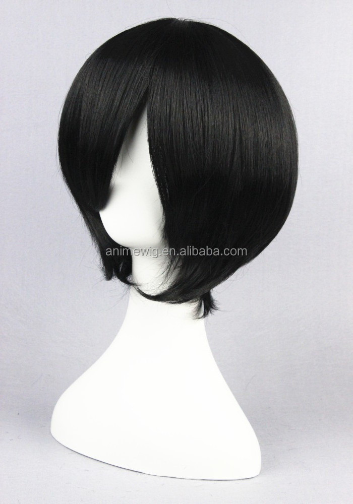 High Quality 35cm Short Black Bobo Axis Powers Aberdeen Wig Synthetic Anime Wig Cosplay Costume Hair Wig For Party