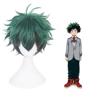 Wholesale My Hero Academia Anime Wig 35cm Short Green Black Mixed Midoriya Izuku Wig Cosplay Synthetic Party Hair