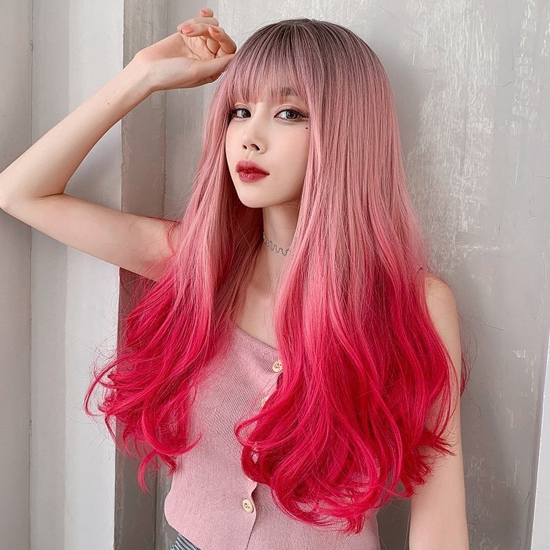 Best Selling 65cm Long Curly Fashion Three Colors Mixed Hair Wig Synthetic Anime Cosplay Heat Resistant Lolita Wig