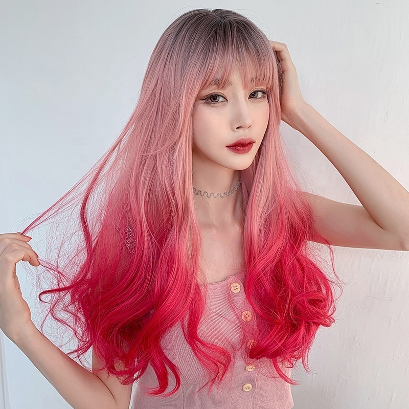 Best Selling 65cm Long Curly Fashion Three Colors Mixed Hair Wig Synthetic Anime Cosplay Heat Resistant Lolita Wig