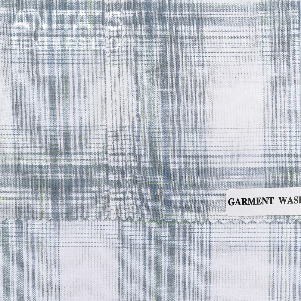 New Items 100% Cotton Yarn Dyed Plain Weave with Heather Plaid Woven Lawn Fabric for Mens Casual wear