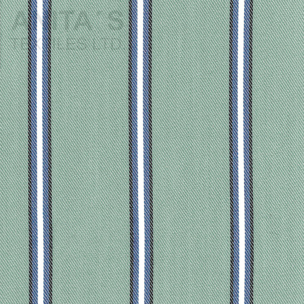 In stock Pima Cotton Tencel Nylon Spandex Lt Weight 2x2 S Twill Stripe Yarn Dye Woven  Fabric