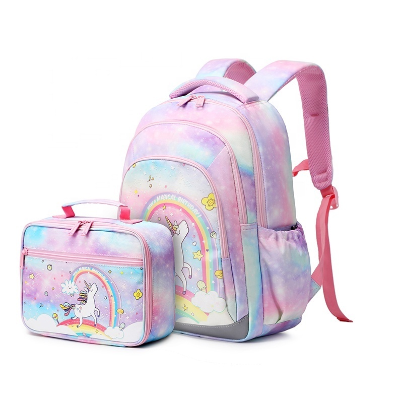 Girls School Bag Unicorn Backpack 2024 Recycled Waterproof Kids Bagpack Children School Backpack Rucksack Backpack Bag Set