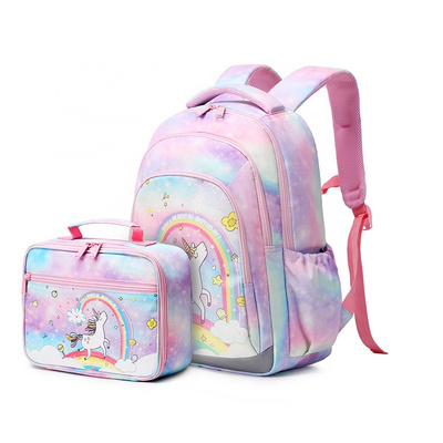 Unicorn Backpack 2024 Recycled Waterproof Girls School Bag Set Kids Bagpack Children School Backpack Rucksack Backpack Bag