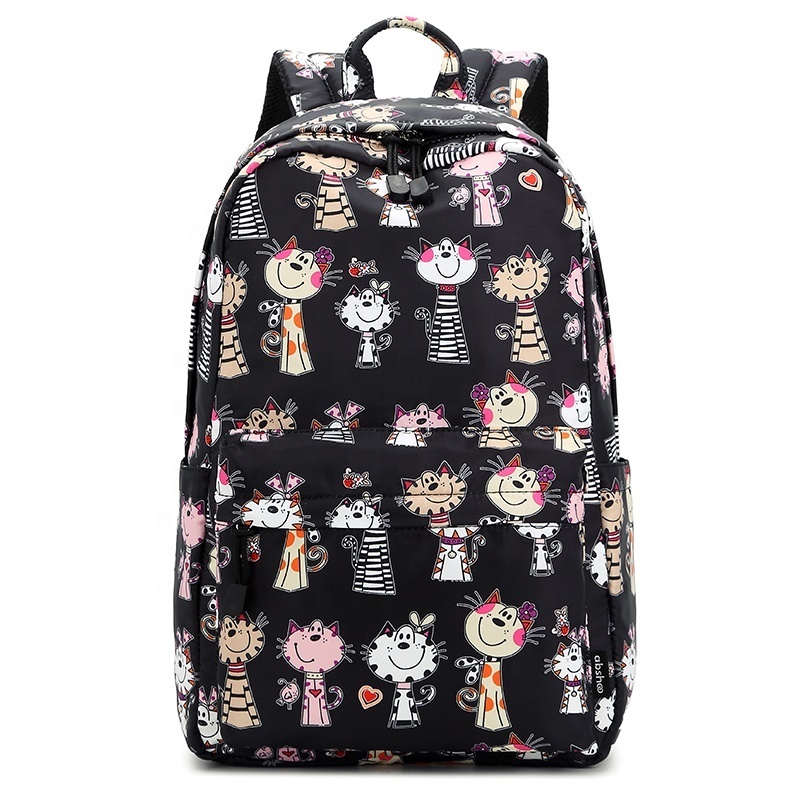 Backpack cute cat school bags for girls backpack print oem back pack wholesale bookbag custom logo