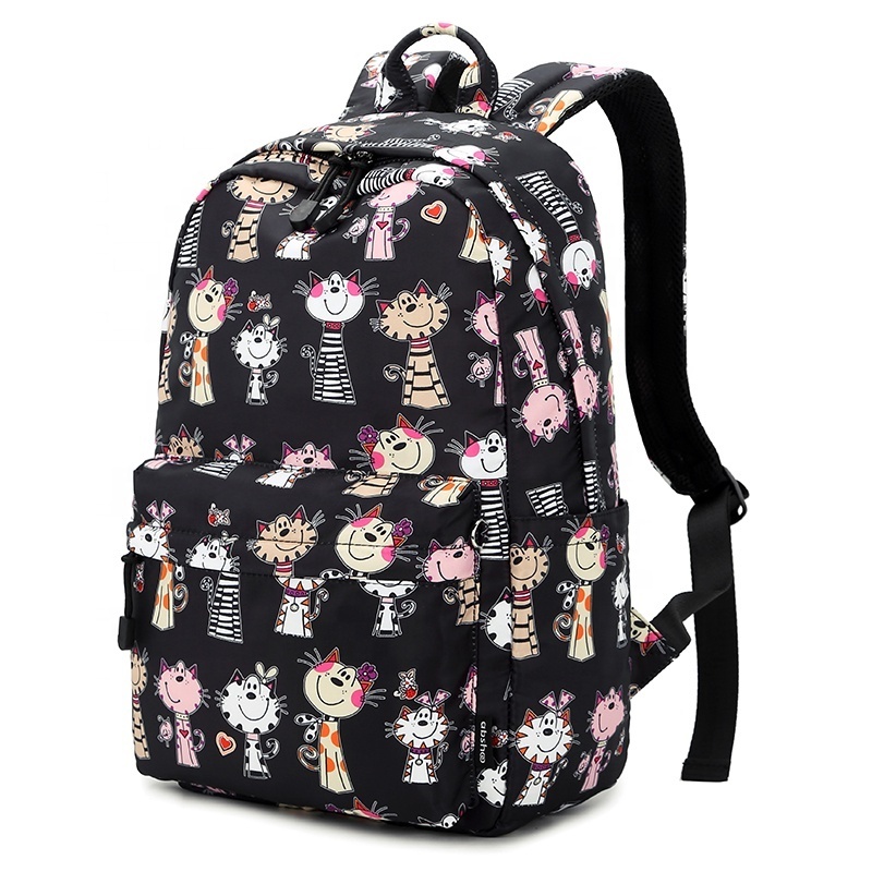 Backpack cute cat school bags for girls backpack print oem back pack wholesale bookbag custom logo