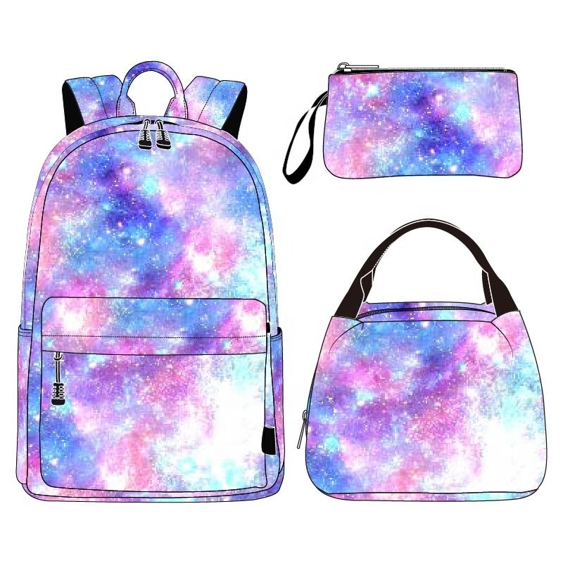 Custom backpack set school backpack girl notebook back pack school bag set backpack with lunch cooler pencil case custom bookbag