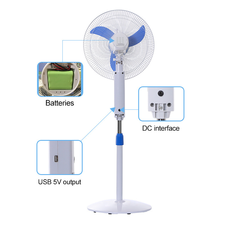 Hot Sale Outdoor Rechargeable 16Inch 12V Floor Standing Solar Fan With Lithium Battery